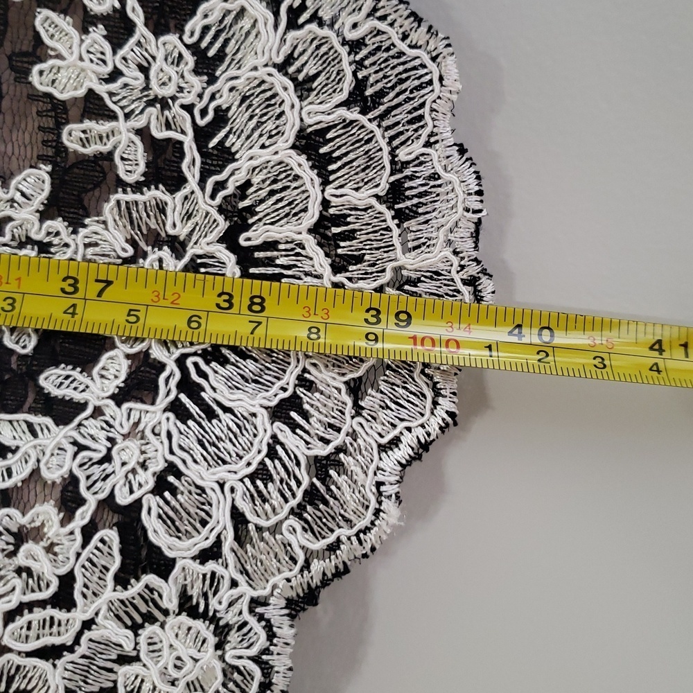 ANTONIO MELANI NWT Holly Floral Lace Dress 14 Black White Long Sleeves Classic - Picture 16 of 16